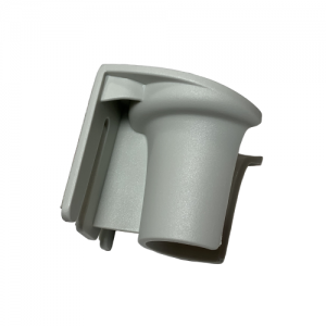 Gray plastic FastPette V2 Pipette Controller Wall Hanger (Labnet) with a cylindrical holder and side slot, designed for secure wall-mounting, shown against a white background.