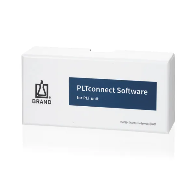 White box labeled PLTconnect Software for PLT Unit (Brandtech), featuring the Brandtech logo and the word "Brand" on the left side.