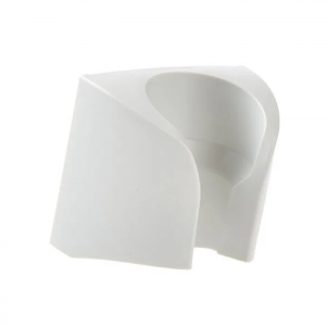 The Easypet 3 Wall Mountable Holder (Eppendorf) is a white, angular plastic holder with a rounded recessed center and open front, designed for minimalist, convenient support and storage.