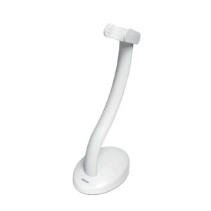 The Sartorius Charging Stand for 1 Pipette (Biohit/Sartorius) features a white, curved design with a round base, angled holder, and space for the included AC adapter—ideal for securely charging your pipette.