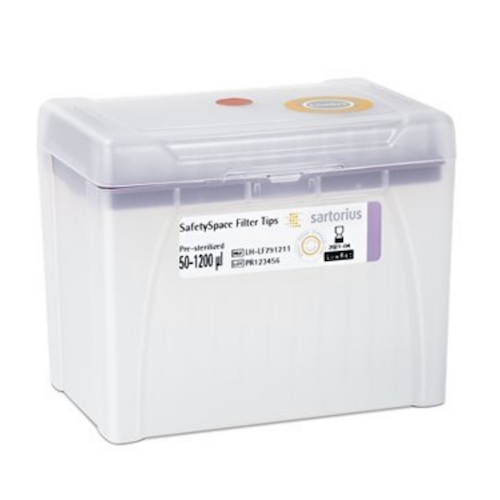 SA LH-LF791211 A purple SafetySpace Filter Tip Single Tray Rack, 1200μL, low retention, sterile, 10x96 (960 tips).