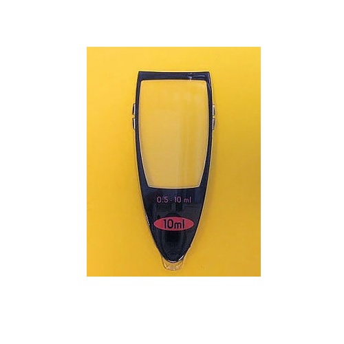 A close-up of the Picus / Picus NxT LCD Window, 10mL (Sartorius) pipette tip set against a yellow background, showcasing the precision and advanced technology of Sartorius laboratory equipment.