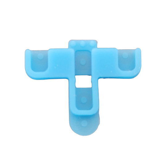 SA 736003 A blue plastic T-shaped part with a central square cutout and two side extensions, designed for use with the Sartorius Picus / Picus NxT Rubber Pad.