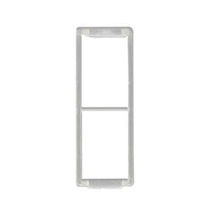 Clear plastic rectangular Reference Window, 2.5μL, 10μL, 20μL (Eppendorf), features two open sections with a central horizontal divider; photographed on a white background.