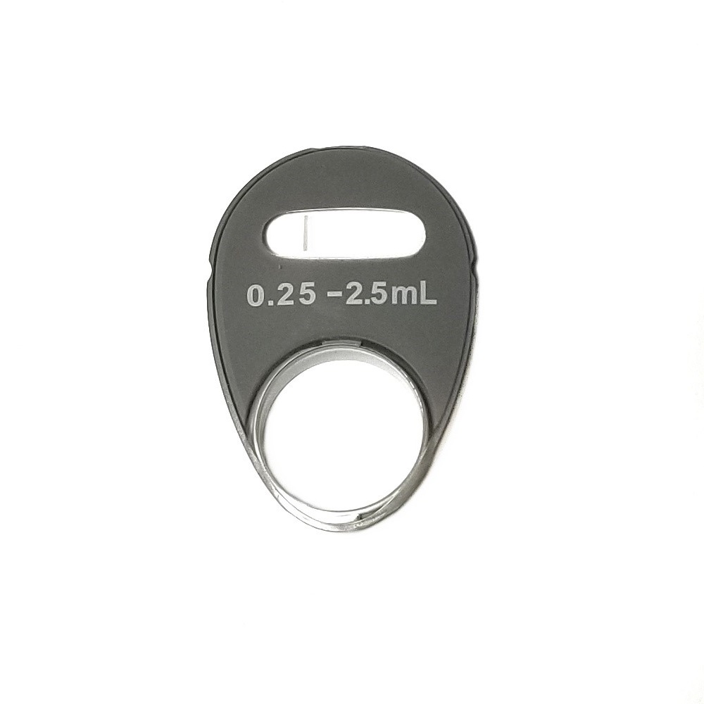 A flat, oval Eppendorf Reference 2 Window tool (2.5mL) with a circular opening and horizontal slot, shown on a white background.