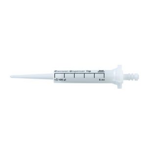 The PD-Tip II Precision Dispenser Tips, 5mL, Non-Sterile (BrandTech), come in a pack of 100 and are designed for accurate laboratory liquid handling.