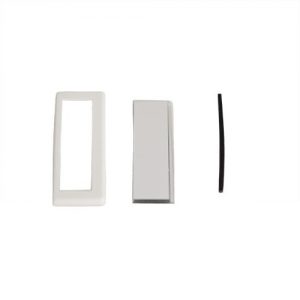 Three rectangular objects are aligned horizontally: a white Sartorius frame with an open center, a solid metallic Proline Electronic LCD Display (Sartorius) block, and a thin black strip.