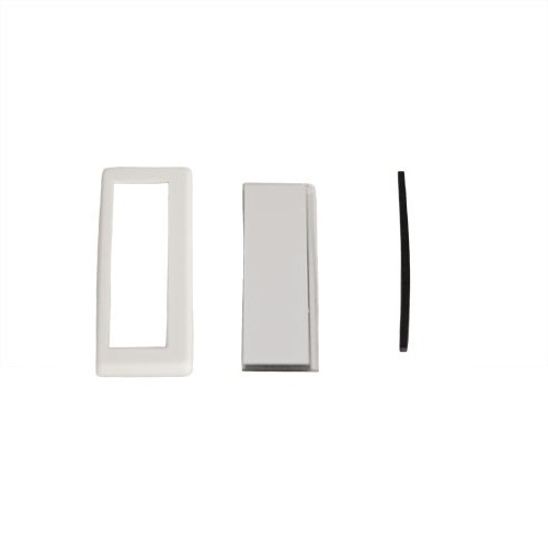 BH712056 Three rectangular objects are aligned horizontally: a white Sartorius frame with an open center, a solid metallic Proline Electronic LCD Display (Sartorius) block, and a thin black strip.