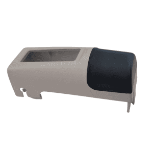Blue plastic dispenser with a clear window and a black push-button cover, wall-mountable. Compatible with BrandTech Transferpette Mechanical Ejector Cap systems, available in 250μL and 1000μL sizes.