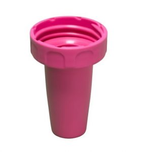 A dark blue PP adapter housing support for BrandTech accu-jet/accu-jet pro, designed for secure attachment or stacking.