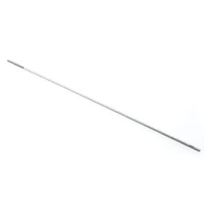 An orange BrandTech Transferpettor Piston Rod for 2-10mL models is shown, featuring threaded ends and photographed on a white background.