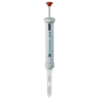 BT 702810 The Transferpettor Positive Displacement Pipette, Red, 1-5mL (BrandTech) is perfect for accurate liquid measurement and transfer in the lab.
