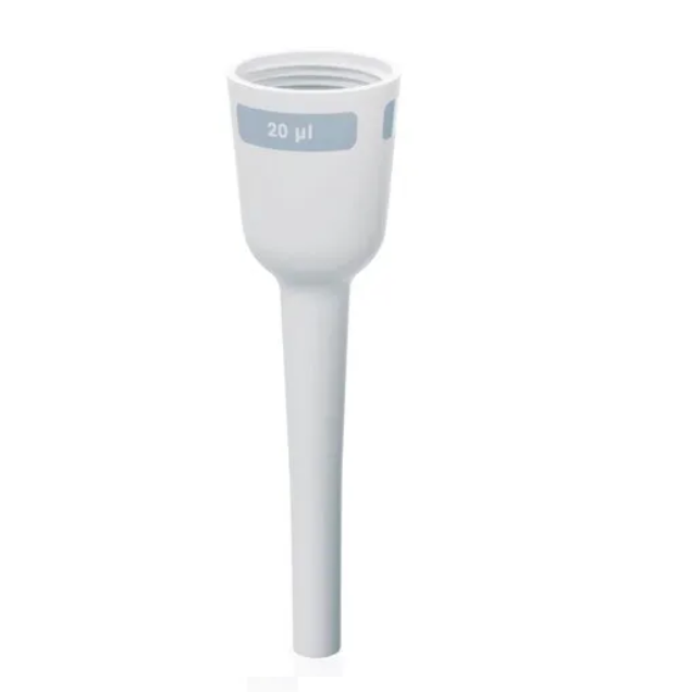 The Transferpette Electronic Lower Ejector Housing, Single Channel, 2-20μL (BrandTech) is a laboratory accessory compatible with single channel pipettes for 2-20μL liquid handling.