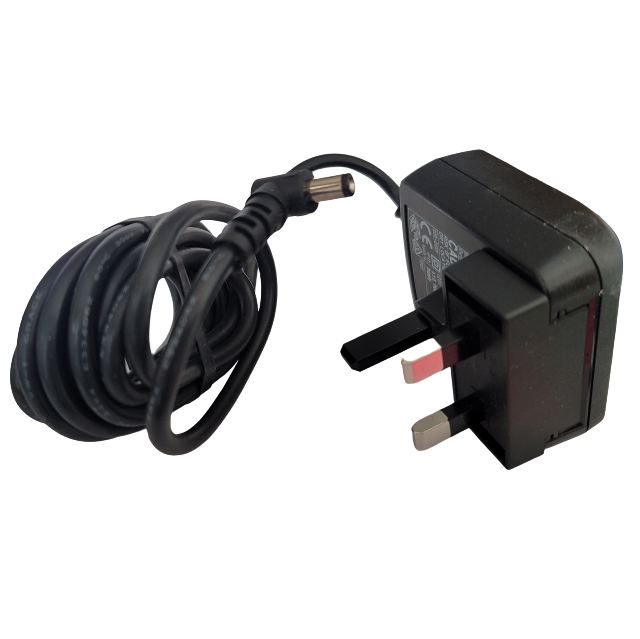 DR 4-000-081-E A Drummond Pipet-Aid Hood Mate 220V UK power supply with coiled cable and barrel connector, shown on a white background. Ideal for use with Pipet-Aid devices.