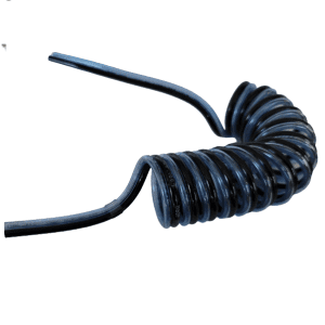 The Pipet-Aid Hood Mate Replacement Coiled Hose (Drummond) with two straight ends is shown on a white background, designed for use with Pipet-Aid devices.