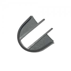 A gray, semi-circular plastic or metal clip with an open slot and two parallel inner ridges—compatible with the Portable Pipet-Aid XP2 Filter Lock (Drummond)—shown on a white background.