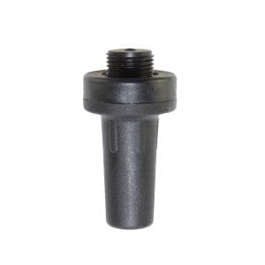 A black plastic nosepiece for the Drummond Original Pipet Aid and Portable Pipet-Aid EZ Grip TC models, featuring a threaded cylindrical body with a wider top, shown against a white background.