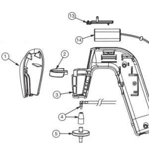Exploded diagram of the Portable Pipet-Aid XP2 showing labeled parts, including the casing, switch, screw, motor assembly, clipper blade, and Drummond filter connector for efficient operation.