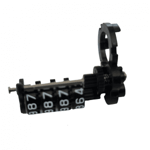 The Research Plus Counter Assembly (2.5µL, 20µL, 200µL, 300µL) features numbered rotating dials and a black plastic frame—ideal for Eppendorf lab applications—shown isolated on a white background.