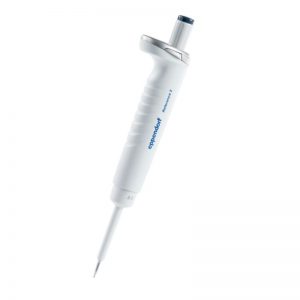 The Reference 2 Pipette is a dark gray, single channel Eppendorf model with variable volume (0.1-2.5μL) for precise liquid measurement in laboratories.