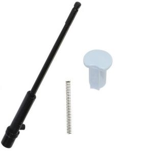 A Pipetman G / Neo / (Newer) Classic Tip Ejector Rod Kit (Gilson), featuring a black telescopic rod, a small coiled spring, and a white cap, is shown on a plain background.