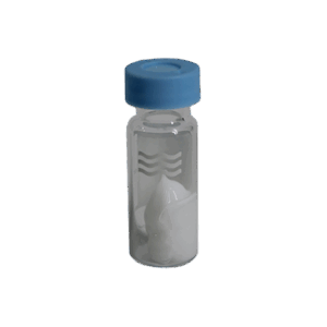 A small clear glass vial with a blue cap, like those for Gilson Pipetman maintenance, contains 1 gram of lubricant powder. Product: Pipetman / Pipetman L Lubricant Tube (Gilson).