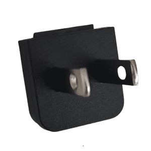 Black rectangular two-prong adapter compatible with the Labnet Universal Power Supply Connector (Labnet / Corning), shown angled on a white background.