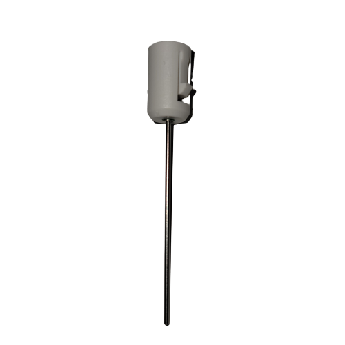 LN P3645L-P-20 A white plastic cylindrical Labnet Excel Piston Assembly, Single Channel, 20μL, featuring a long thin metal probe, is shown against a plain white background.