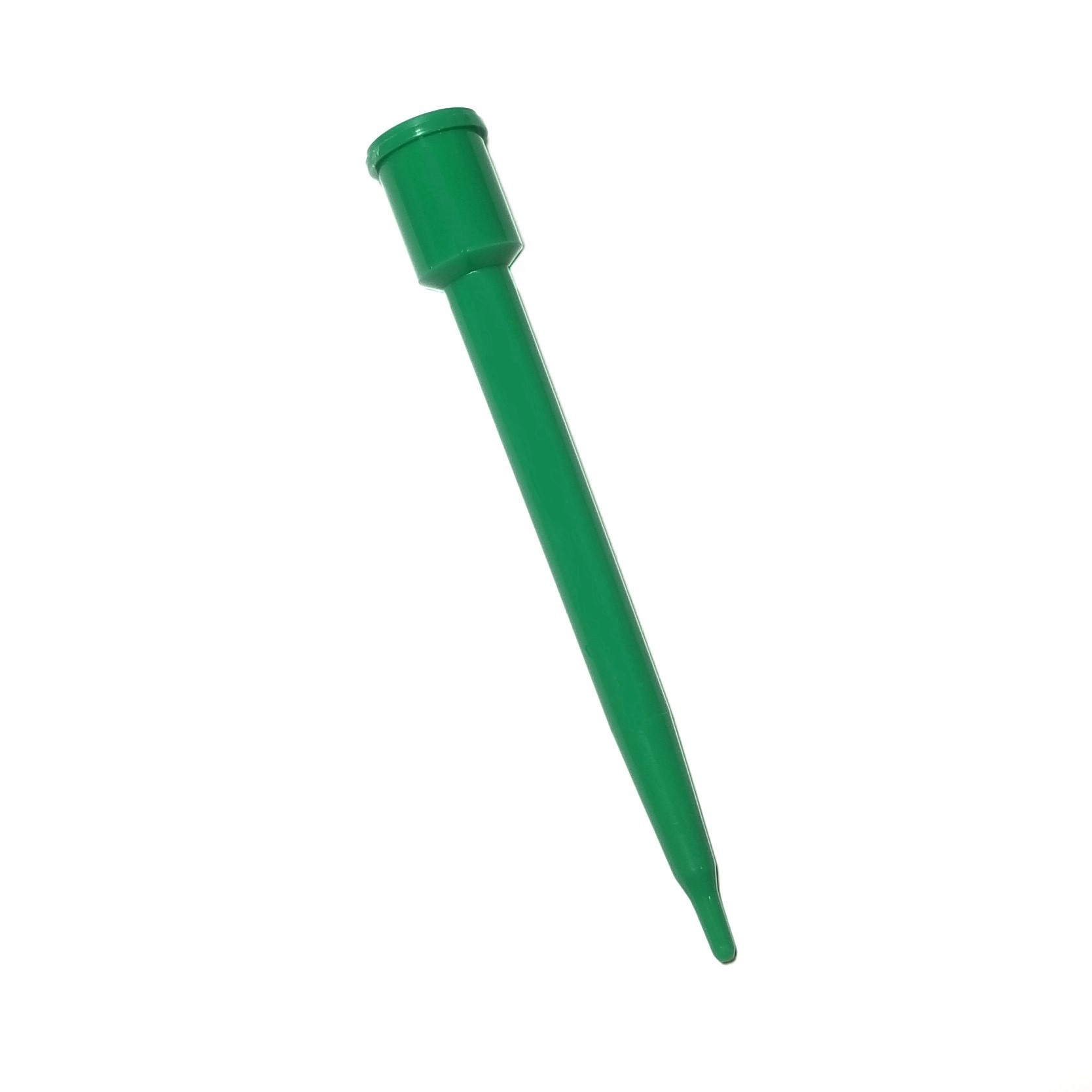 The Bio-Rad Shaft, Single Channel, Green, 2μL (Labnet) is a green tool with a pointed end and wide top for precise automated plant watering, featuring single-channel flow control similar to 2μL Bio-Rad lab applications.