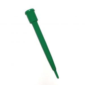 A green Bio-Rad Shaft Single Channel pipette (2 μL, Labnet), shown on a white background, with a tapered end.