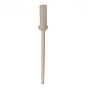 A translucent plastic cap is attached to the top of a Nichipet Premium Plunger Set, 200μL (Nichiryo), isolated on a white background.