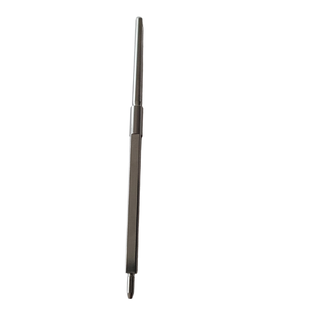 NI 00-NX2-0090024 A Nichiryo Oxford Shaft pen refill (20μL - 10mL) with a pointed tip and hexagonal base, displayed against a white background.