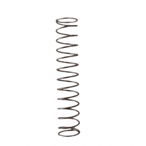 A Nichiryo / Oxford First Spring, 10μL (Nichiryo) metal coil compression spring stands vertically on a white background.