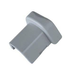 A gray, plastic, rectangular component with a sloped top and open bottom, designed as a protective cover or cap for the Nichiryo / Oxford Benchmate I Ejector Button (Nichiryo).