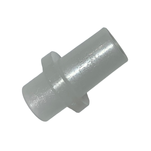 A small cylindrical white plastic connector with a central flange, designed for the Nichiryo Le Stroke Ring, 1000μL (Nichiryo) pipette, isolated on a white background.