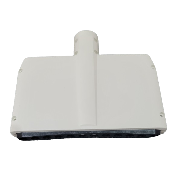 SA 711670.02 Proline Electronic Tip Cone Housing, White, for Sartorius 12 Channel devices (100μL, 250μL), features a central cylindrical attachment and corner screw holes; shown on a plain background.