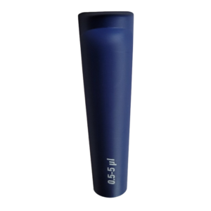 A Fisherbrand Elite Single Channel Pipette, 5μL, with Tip Ejector Pusher (Thermo Scientific) is shown upright against a plain background.