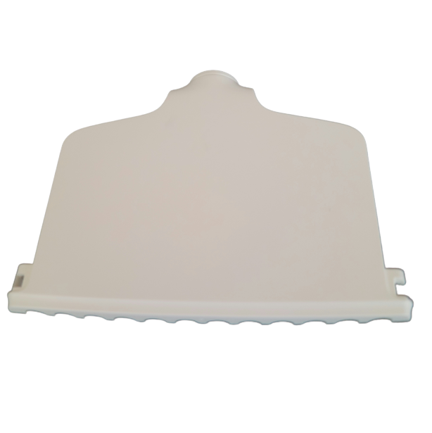 A white plastic paddle attachment with a flat, wavy-edged surface for kitchen appliances is as precise as the Fisherbrand Elite Ejector, 12-channel, All Volumes from Thermo Scientific.