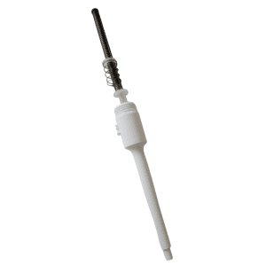 The Finnpipette F1 Tip Cone Assembly, Universal, 50μL (Thermo Scientific), is a precise white component with a cylindrical body, designed for use with pipettes and offering accuracy comparable to other Thermo Scientific instruments.