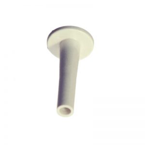 A white, cylindrical Finnpipette/Fisherbrand Spring Support (Single Channel, 2μL–100μL, Thermo Scientific) with a flared base is shown against a white background.