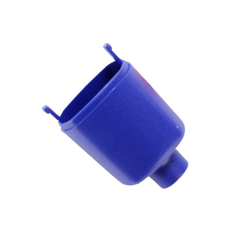 A blue plastic Fisherbrand Tip Ejector - Part 2, Lower Part, Single Channel, 5mL (Thermo Scientific) with two small tabs and a round base, pictured against a white background.