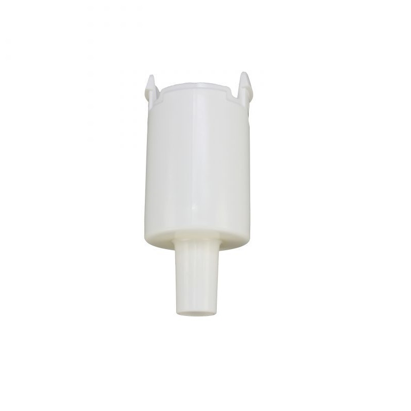 TS1060510 The Finnpipette / Fisherbrand Tip Cone Cylinder, Single Channel, 10mL (Thermo Scientific) is a white plastic cylinder with a narrow nozzle and two clips, compatible with Thermo Scientific Finnpipette, shown on a plain white background.