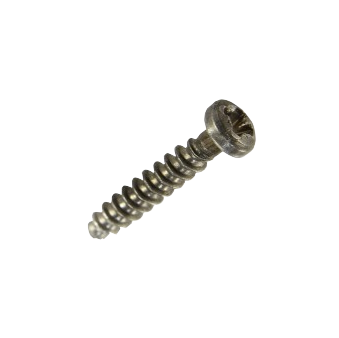 TS_0202040_1 Close-up of a single Finnpipette / Fisherbrand Screw (Thermo Scientific) with a Phillips head on a plain white background.