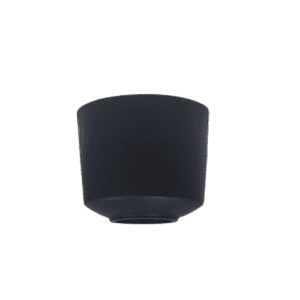 A plain, matte black ceramic cup with a cylindrical shape and slightly tapered base, reminiscent of the minimalist design of the Finnpipette F2 Tip Ejector Bottom, 10mL (Thermo Scientific), displayed against a white background.