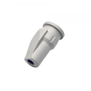 The Eppendorf Adapter for Carousel Stand is a white plastic nozzle with a tapered design and flared rim, fully compatible with Eppendorf systems, shown isolated on a plain background.