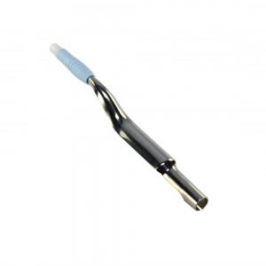 A metal dental air-water syringe tip with a blue silicone grip, designed for rinsing and drying teeth, features precision similar to the Labnet VWR EHP Signature Tip Ejector 20μL.