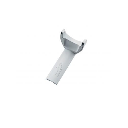 A white plastic Charger Shell 2 for Eppendorf Charger Carousel 2/Charger Stand 2 (E3/E3x, stream/Xstream models) with a wide, angled nozzle and a small Eppendorf logo printed on the handle.