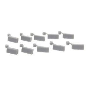 Ten identical gray plastic USB interface covers for Eppendorf Repeater E3, E3x or Multipette E3, E3x are shown on a white background; these accessories come in a pack of 10.