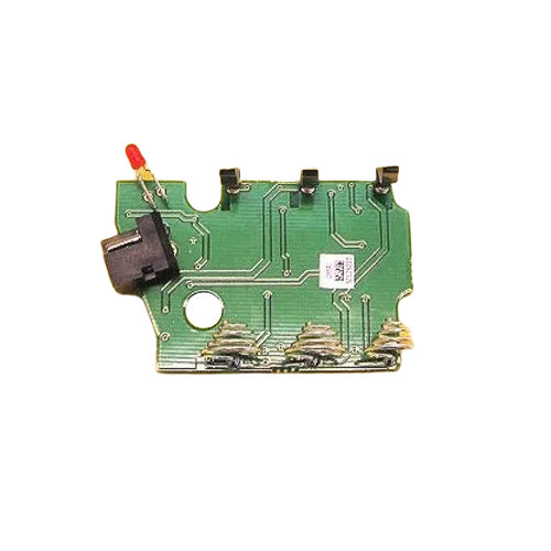 The Midi Plus Main Board (Sartorius), a green electronic circuit board featuring a black connector, red LED, and multiple soldered components, is shown on a white background.