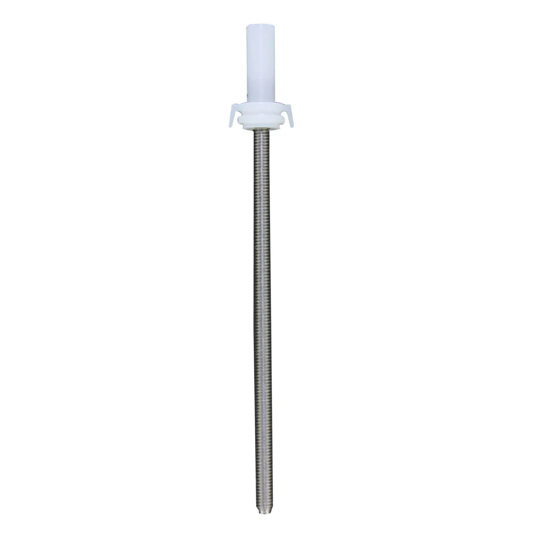The eLINE Actuator Rod, Single Channel, 5mL (Sartorius), features a white plastic cap and top clips, shown vertically against a plain white background—ideal for precise single channel use.